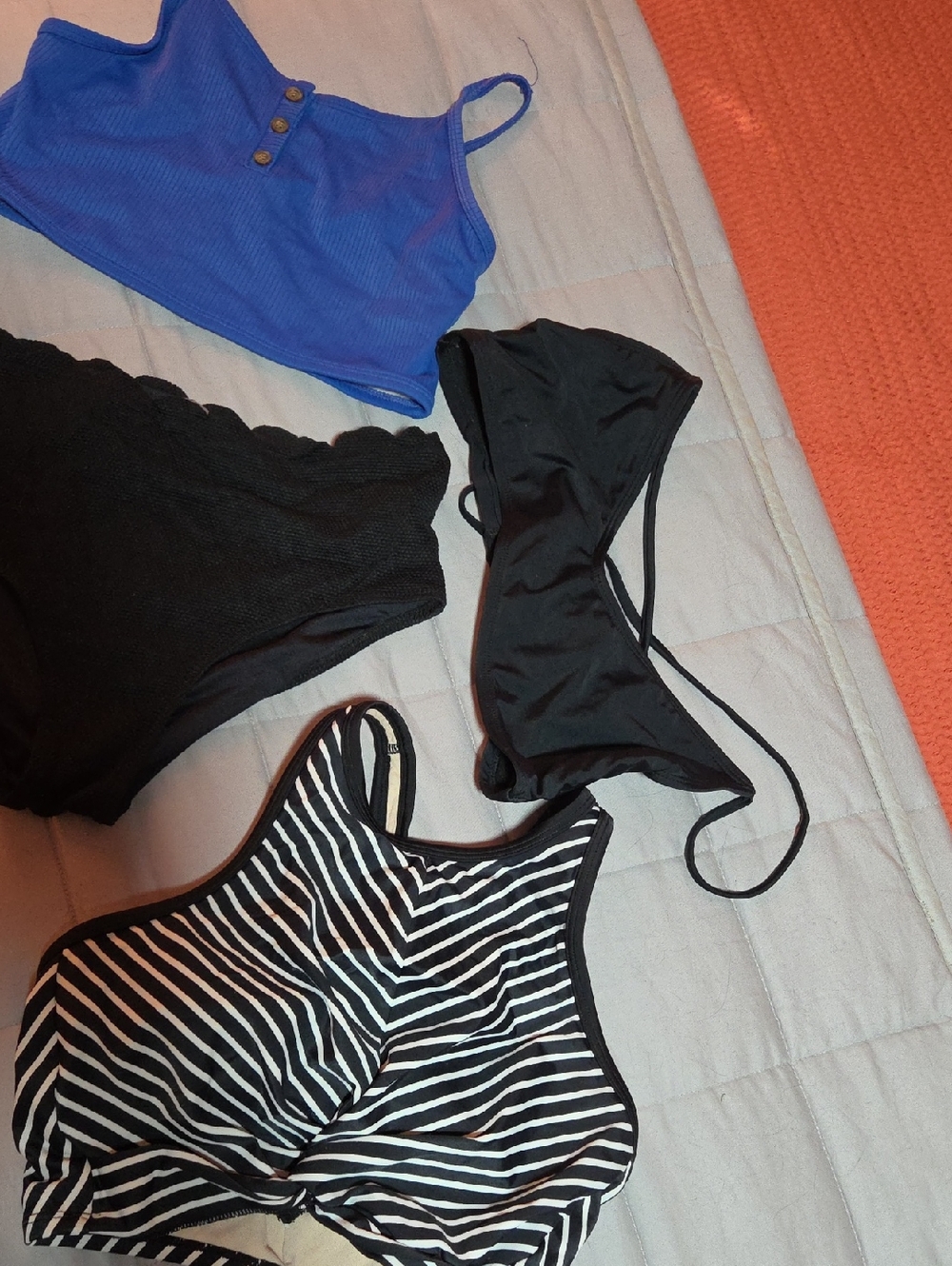 Black & Blue Women's Intimates Set - Comfortable Sleepwear Tops and Bikini
